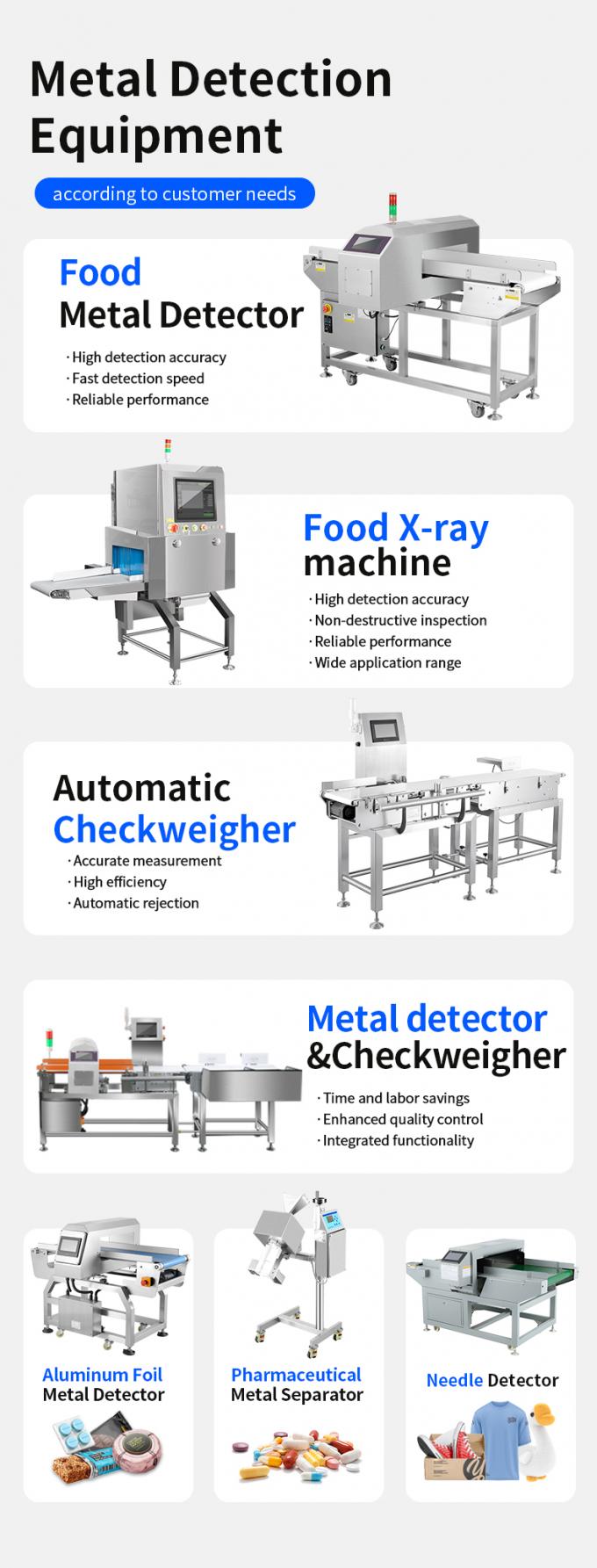 खाद्य ग्रेड गुणवत्ता वाला, उपयोग में आसान कन्वेयर बेल्ट मेटल डिटेक्टर, अस्वीकृति के साथ, CE ISO प्रमाणित 1