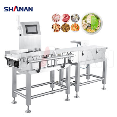 ऑटो वेजिंग रिजेक्टिंग मशीन फॉर फूड इंडस्ट्री कन्वेयर पैकेजिंग चेकवेगर 300g-30kg वज़न सॉर्टिंग मशीन