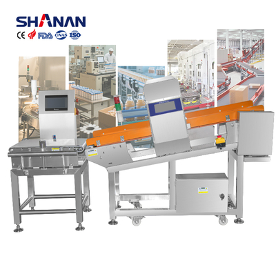 खाद्य गुणवत्ता नियंत्रण के लिए चेक वेजर मशीन के साथ संयुक्त धातु औद्योगिक धातु डिटेक्टर